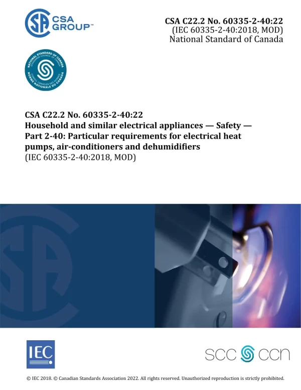 CSA C22.2 NO. 60335-2-40:22 standard pdf